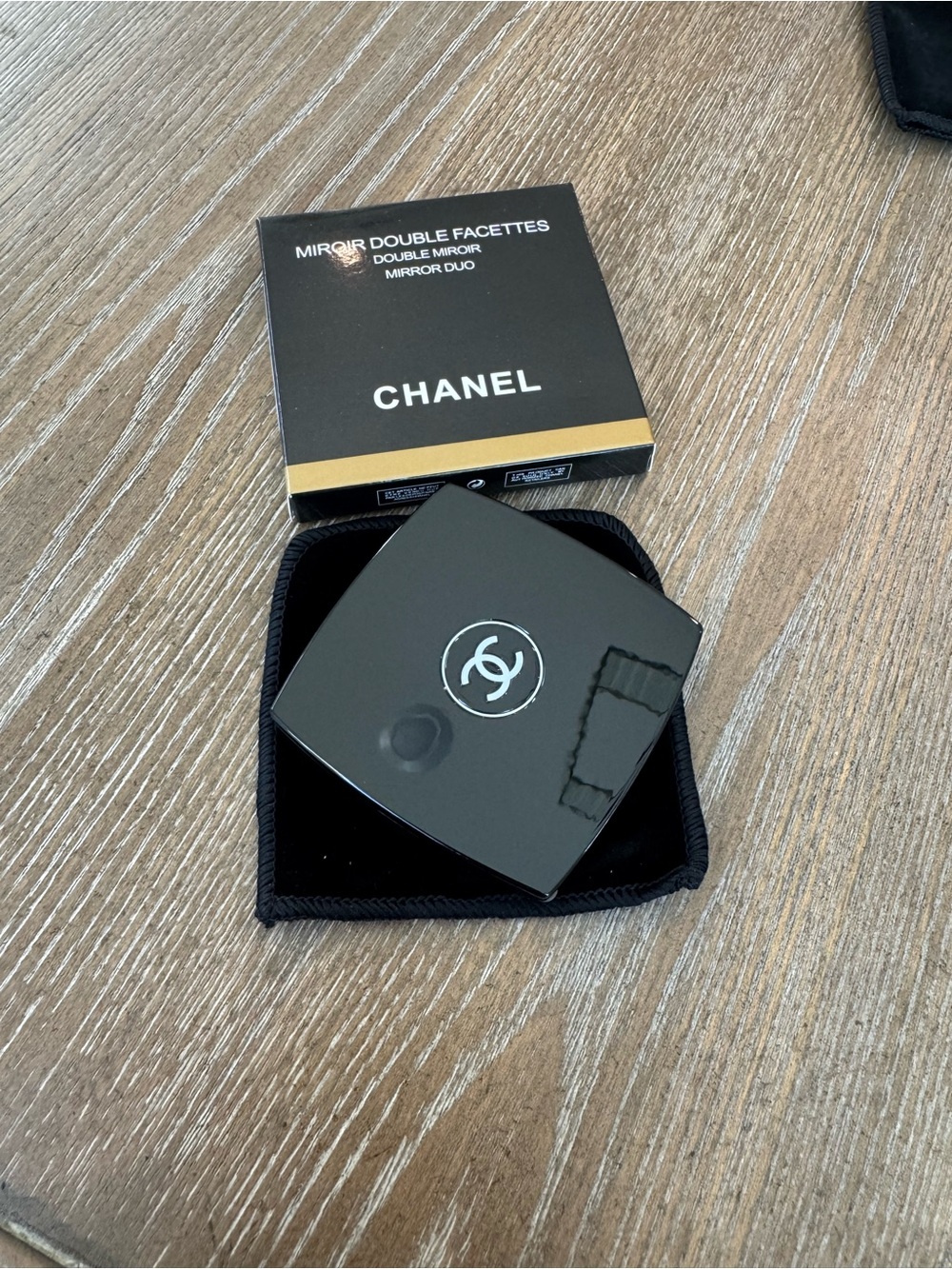 CHANEL Black Compact Mirror with CC Logo